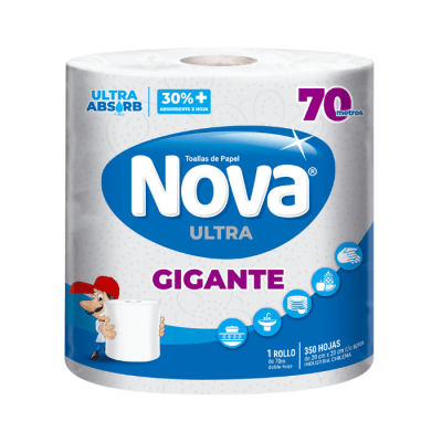 Toalla de Papel Nova Ultra Gigante 70 mt 1 rollo.