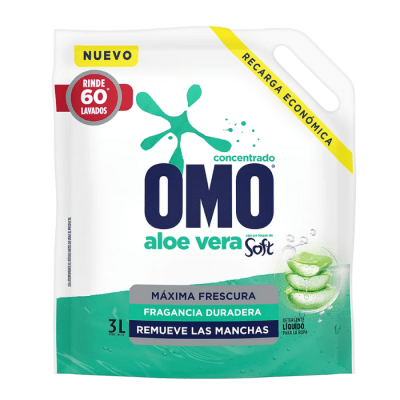 Detergente Líquido Omo Aloe Vera Doypack 3 L.1