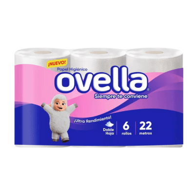 Papel Higiénico Ovella Doble Hoja 22 mt 6 rollos.1