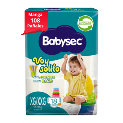 Manga 6 Paq. Babysec Pants Voy Solito Talla XG/XXG 18 Un.