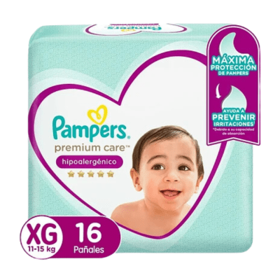 Pañales Pampers Premium Care Talla XG 16 un.
