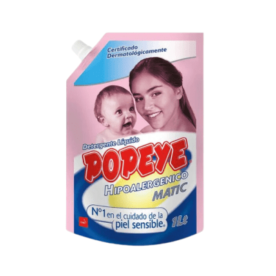 Detergente Líquido Popeye Bebé Hipoalergénico Doypack 1 L.1