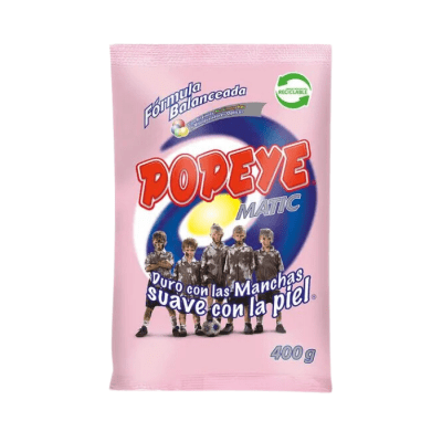 Detergente en Polvo Popeye Matic 400 g.