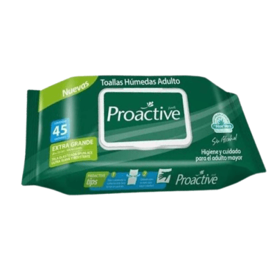 Toallas Húmedas Adulto Proactive 45 un.