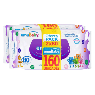 Toallas Húmedas Emuwipes Superior 2 x 80 un.