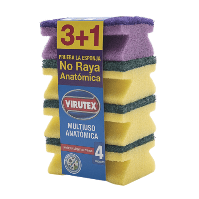 Esponja Acanalada Virutex 3 + 1 un.