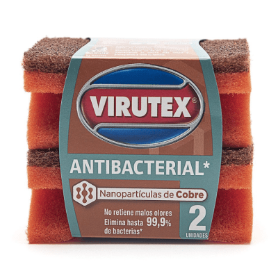 Esponja Acanalada de Cobre Antibacterial Virutex 2 un.