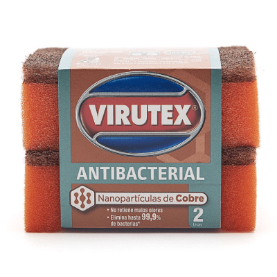 Esponja Lisa de Cobre Antibacterial Virutex 2 un.1