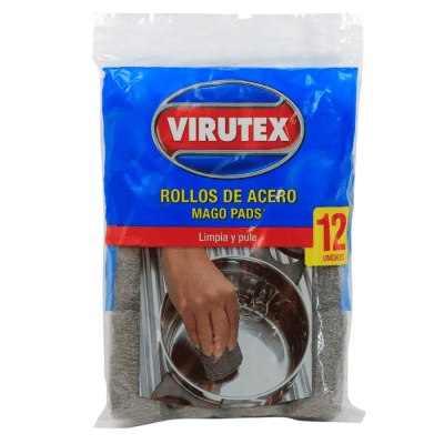 Rollos de acero Virutex Mago Pads Sin Jabón 12 Un.