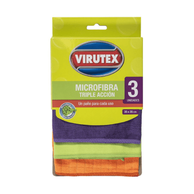 Paños Microfibra Virutex Triple Acción Pack 3 un.