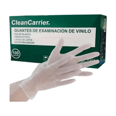 Guantes de Vinilo Cleancarrier Blancos Caja 100 u.