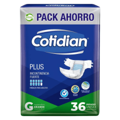 Pañales Adulto Cotidian Plus Talla G 36 un.