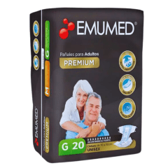 Pañales Adulto Emumed Premium Talla G 20 un.