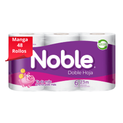 Manga Papel Higiénico Noble Doble Hoja 23 mt 48 Rollos.