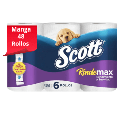 Manga Papel Higiénico Scott Rindemax 22 mt 48 Rollos.
