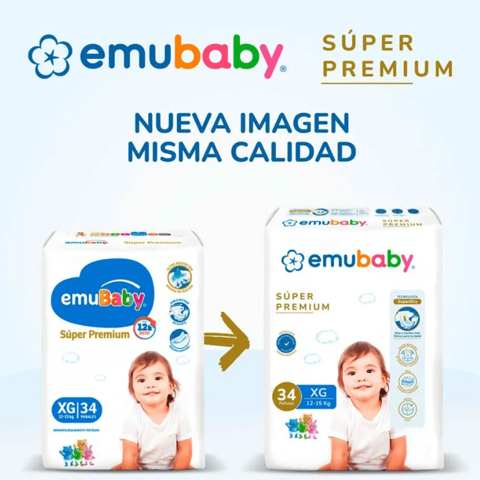 Pañales Emubaby Premium Talla XG 34 un.3