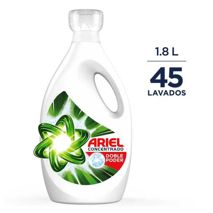 Detergente Líquido Ariel Doble Poder Concentrado 1.8 L2