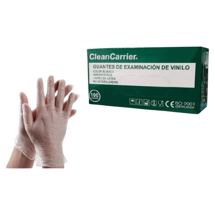 Guantes de Vinilo Cleancarrier Blancos Caja 100 u.3