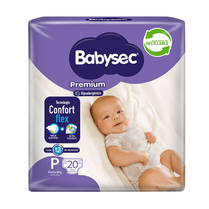 Pañales Babysec Premium Talla P 20 un 0
