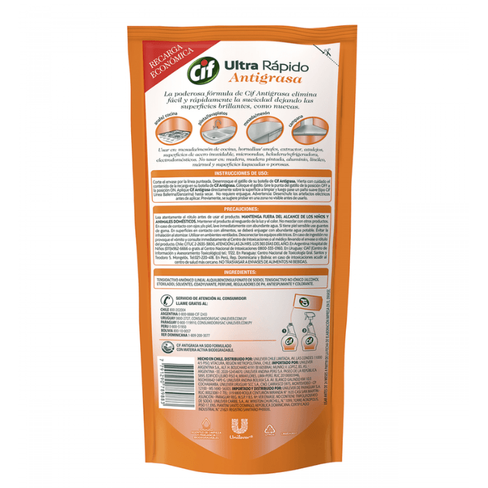 Antigrasa Cif Biodegradable Doypack 450 ml.2