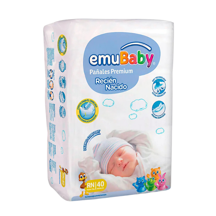 Pañales Emubaby Recien Nacido 40 un. 0