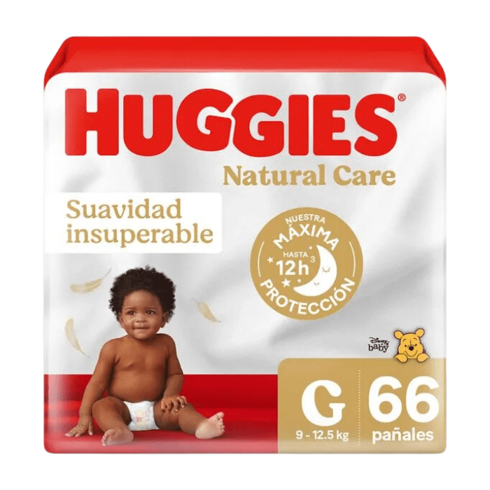 Pañales Huggies Natural Care Talla G 66 un. 0