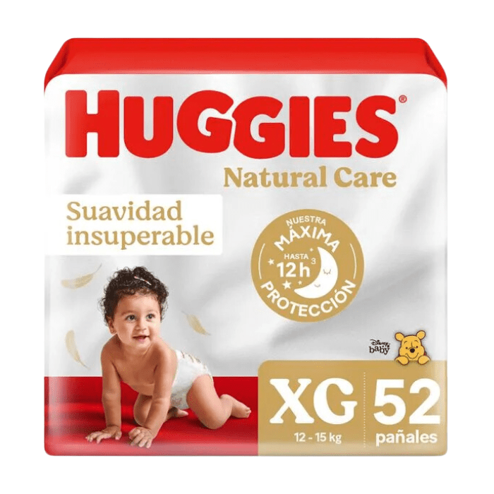 Pañales Huggies Natural Care Talla XG 52un. 0