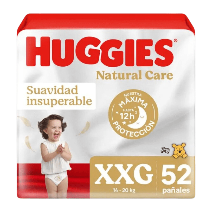 Pañales Huggies Natural Care Talla XXG 52 un. 0