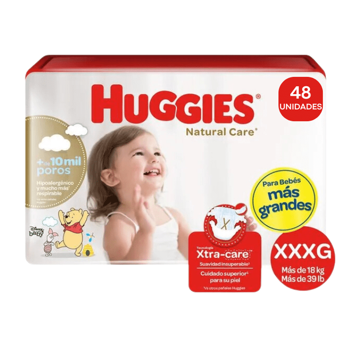 Pañales Huggies Natural Care Talla XXXG 48 un. 0