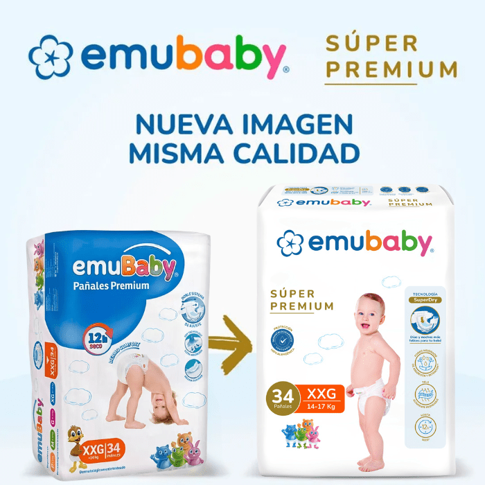 Pañales Emubaby Súper Premium Talla XXG 14 un.3