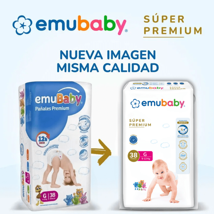 Manga 8 Paq. Emubaby Pañal Súper Premium Talla G 18 un.3