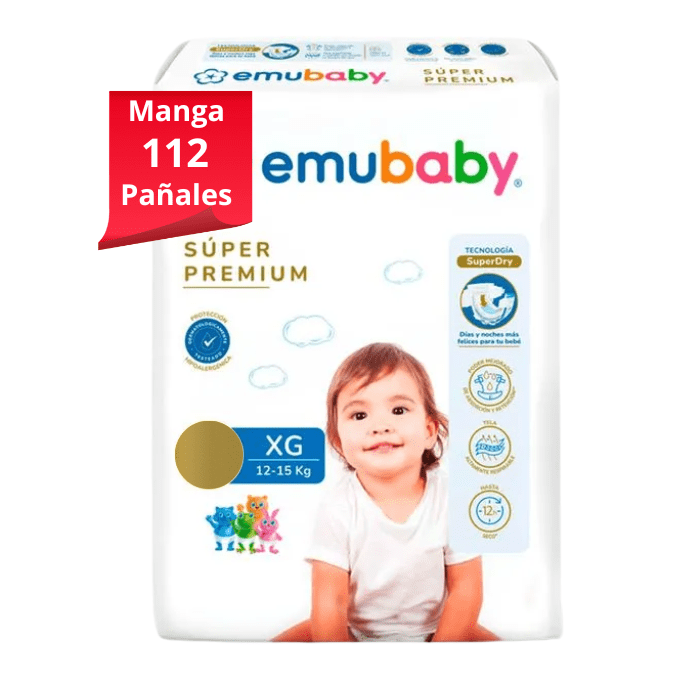 Manga 8 Paq. Emubaby Pañal Súper Premium Talla XG 14 un.2
