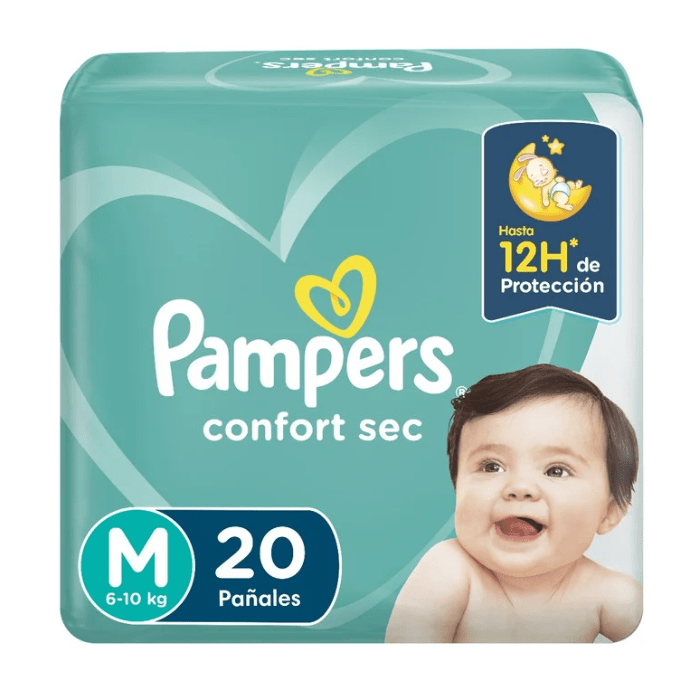 Pañales Pampers Confort Sec Talla M 20 un. 0