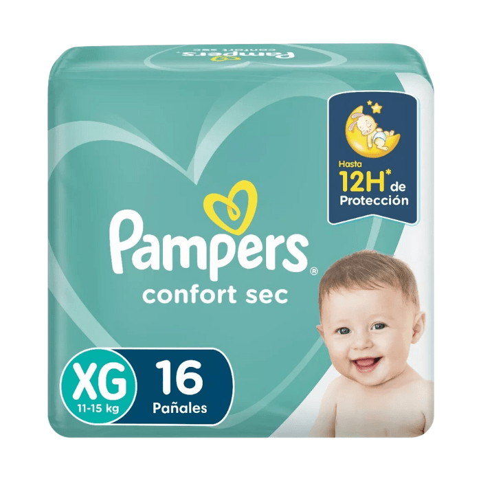 Pañales Pampers Confort Sec Talla XG 16 un. 0