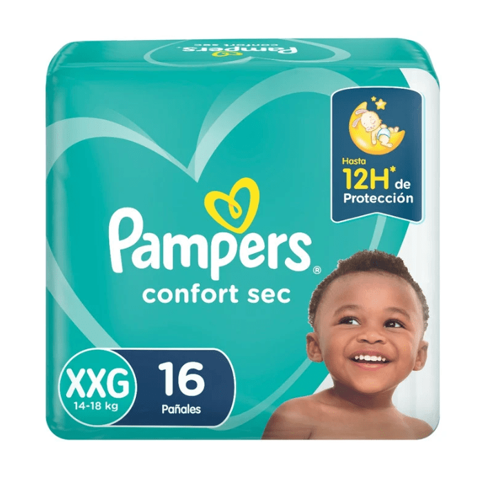 Pañales Pampers Confort Sec Talla XXG 16 un. 0