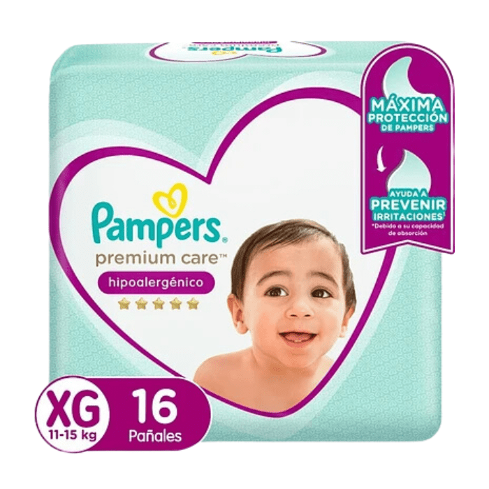 Pañales Pampers Premium Care Talla XG 16 un. 0