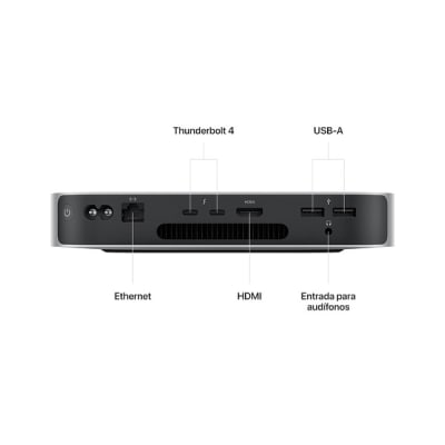Mac mini M2 con CPU de 8 núcleos , GPU de 10 núcleos, 8 GB de RAM y SSD de 512 GB