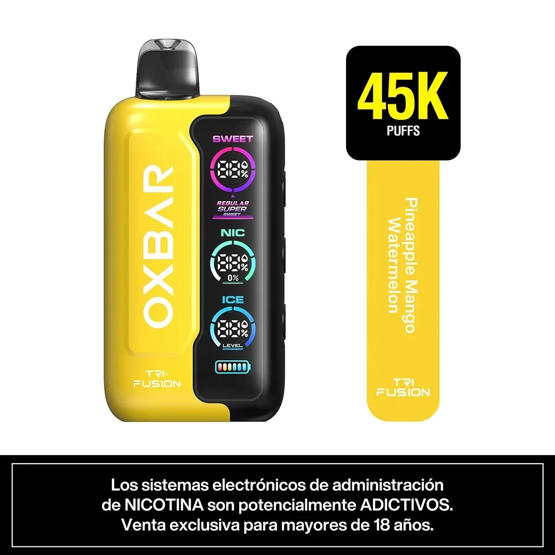 Vaporizador trifusion 45000puff pineapple mango watermelon Oxbar1