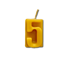 Vela cumpleaños de cera de abeja 5