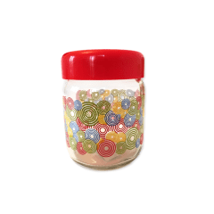 Frasco de vidrio diseño tapa roja 500 ml