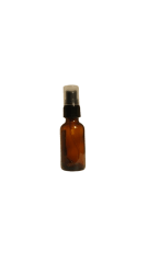 Botella de vidrio ámbar 30 ml con dispensador bomba negro