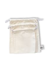 Pack 3 bolsas reutilizables de algodón crudo