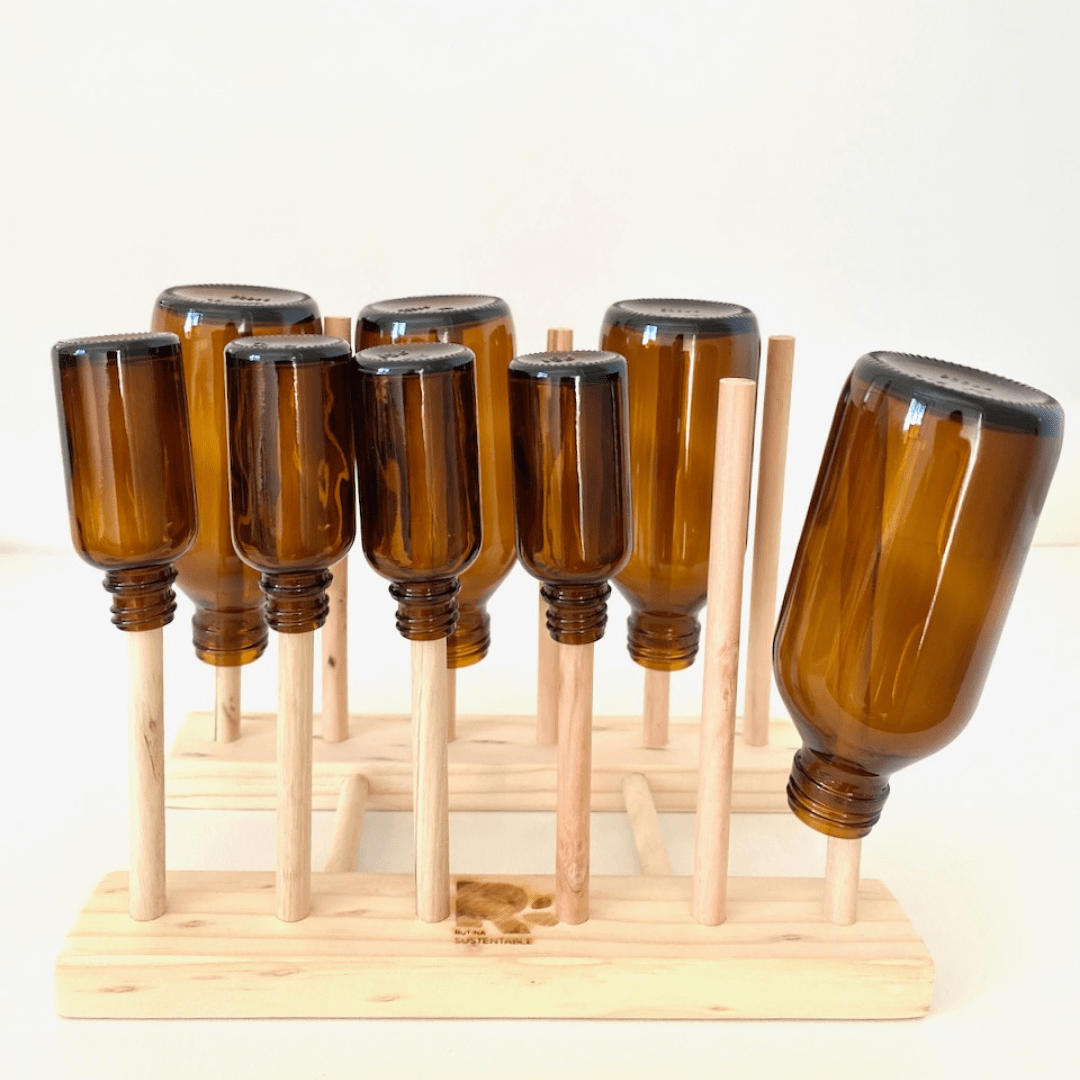 Secador de botellas madera1