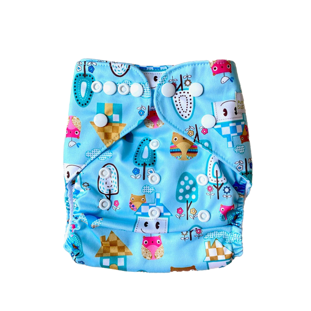 Pañales reutilizables Diseño buhos1