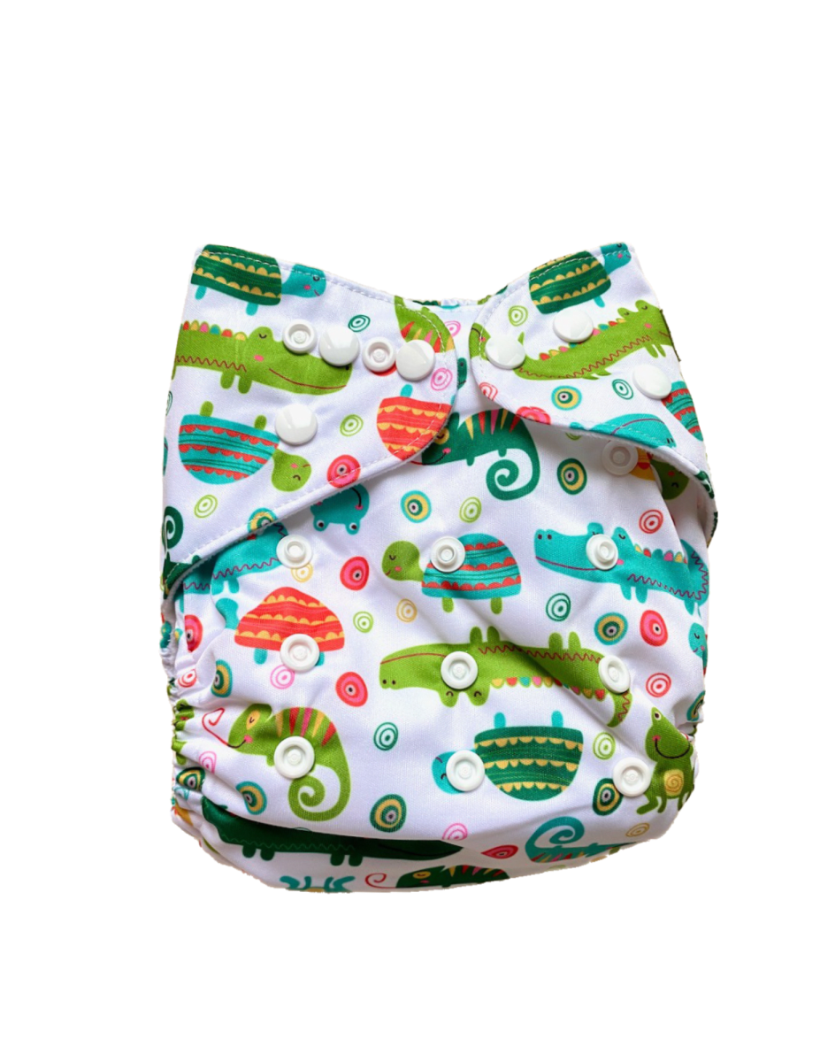 Pañales reutilizables Diseño reptiles1