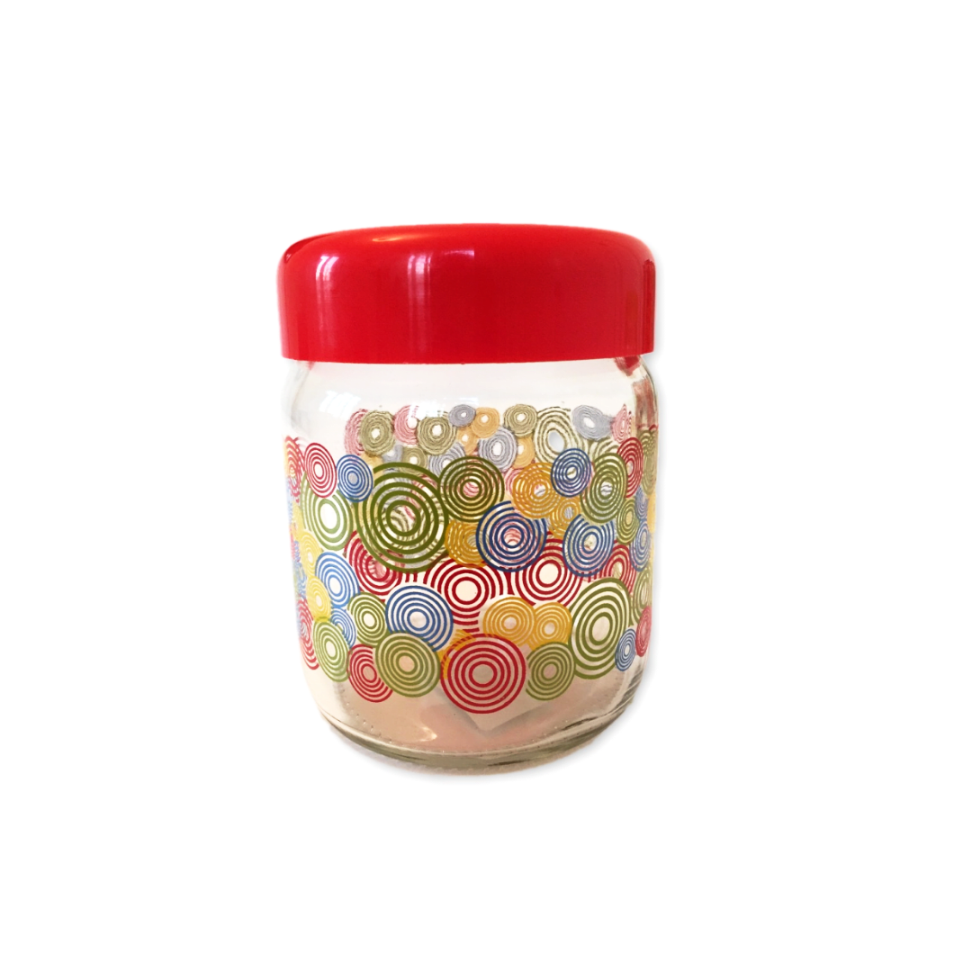 Frasco de vidrio diseño tapa roja 500 ml1