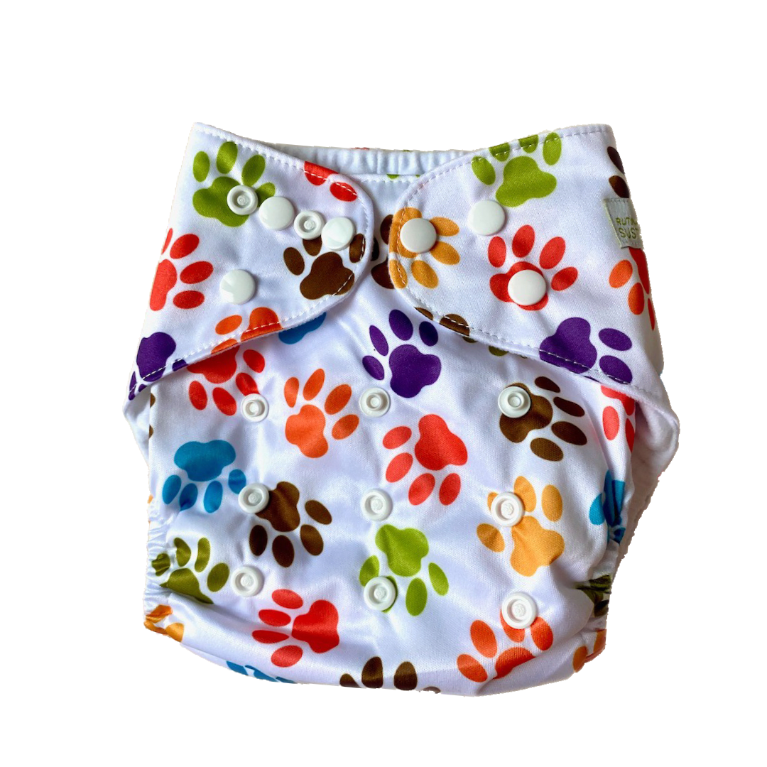 Pañales reutilizables Diseño huellas1