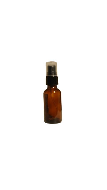 Botella de vidrio ámbar 30 ml con dispensador bomba negro1