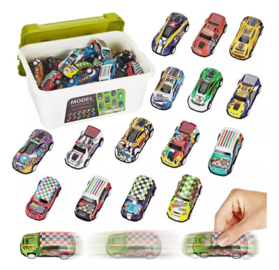 Set 30 Autitos a Fricción en Caja Transportadora