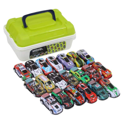 Set 20 Autitos a Fricción en Caja Transportadora